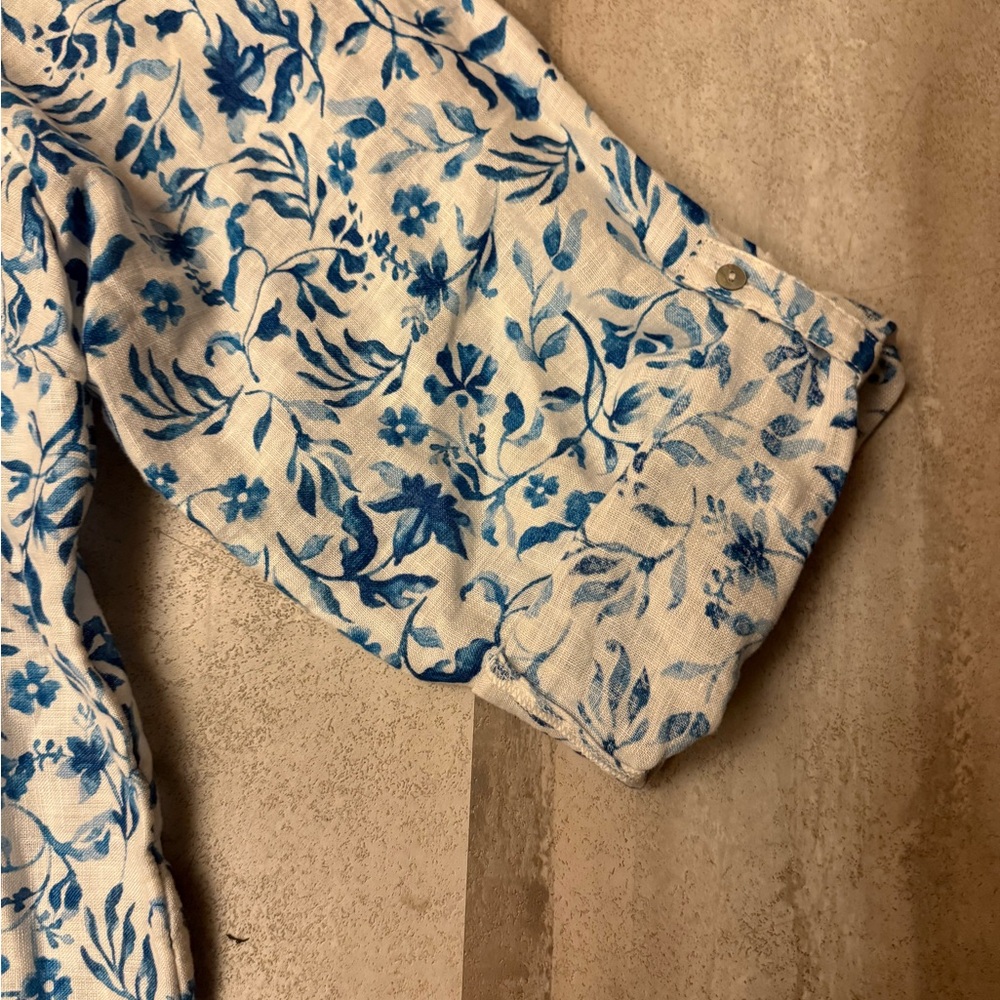 Joie Blue Floral blouse - Picture 4 of 10